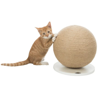 Trixie minge din sisal pentru zgariat pisici cu baza din lemn 29 x 31 cm